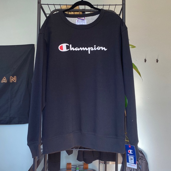 Black Champion Crewneck Sweater - Picture 1 of 4